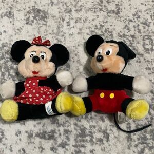 Disney Mickey and Minnie Mouse Plush Stuffed Toy VTG Vintage